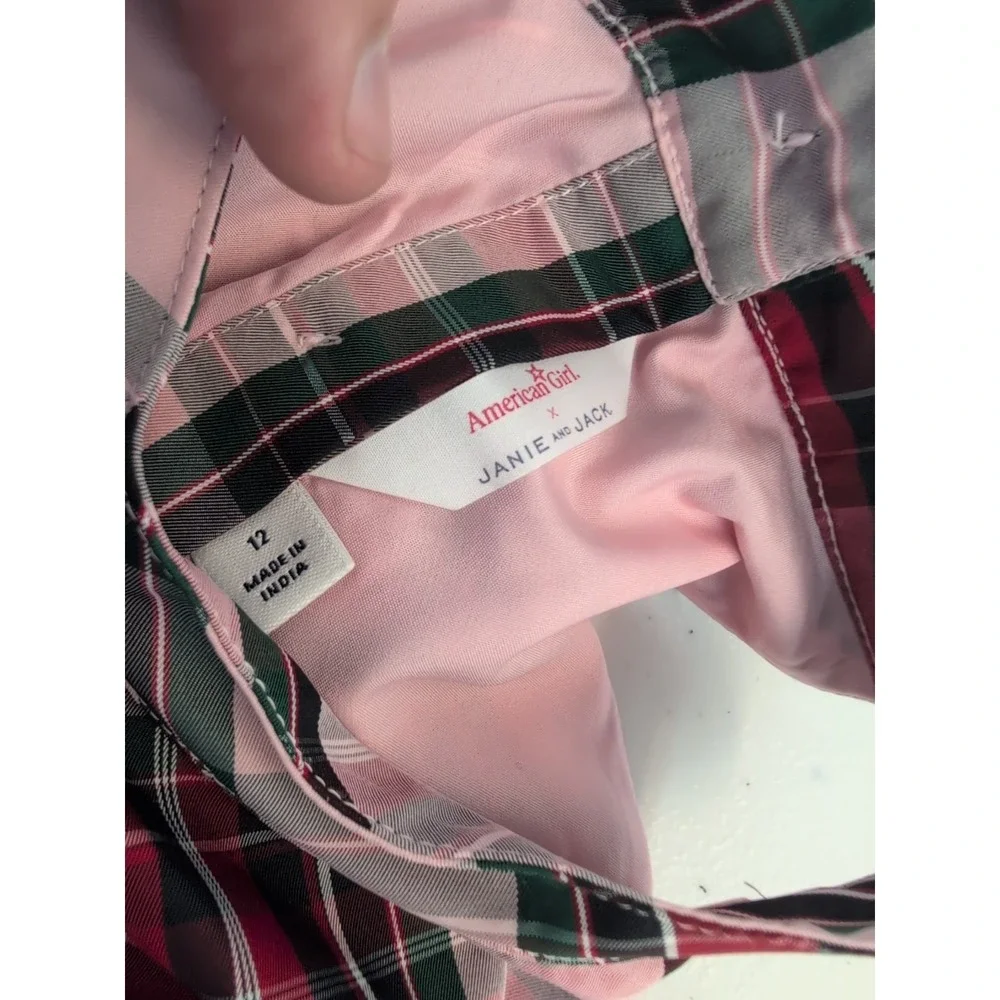 Janie and Jack x American‎ Girl  Taffeta pink Plaid spec. occasion dress sz 12
